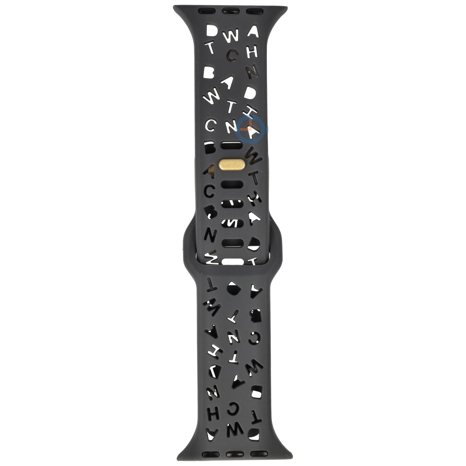 Letter Silicon strap - Apple Watch 45mm - Dark Grey
