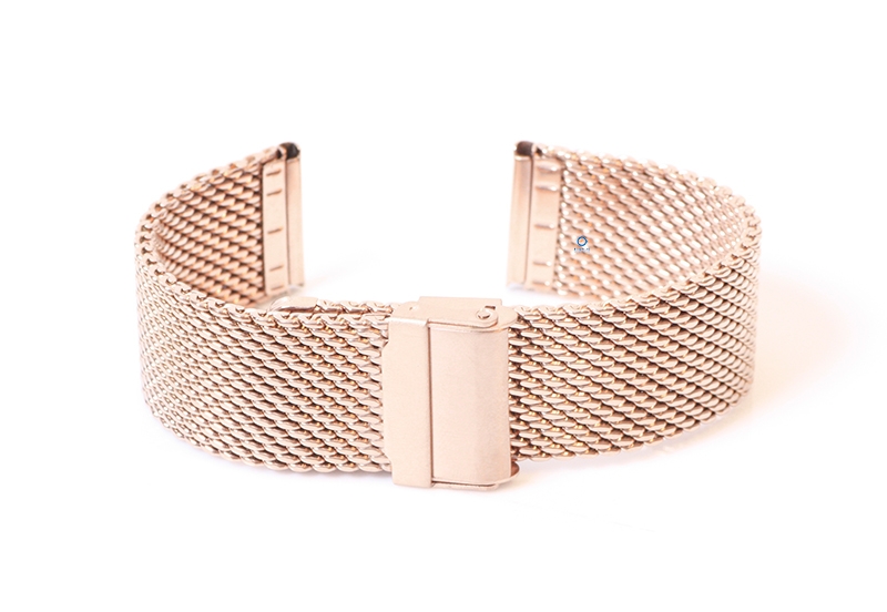 Milanese horlogeband 22mm roségoud (grof)
