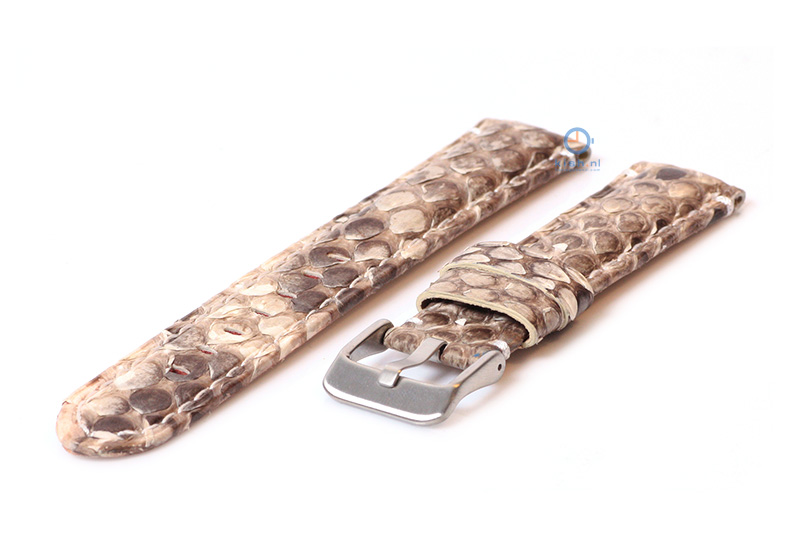 Gisoni watchstrap snake leather 20mm brown XL