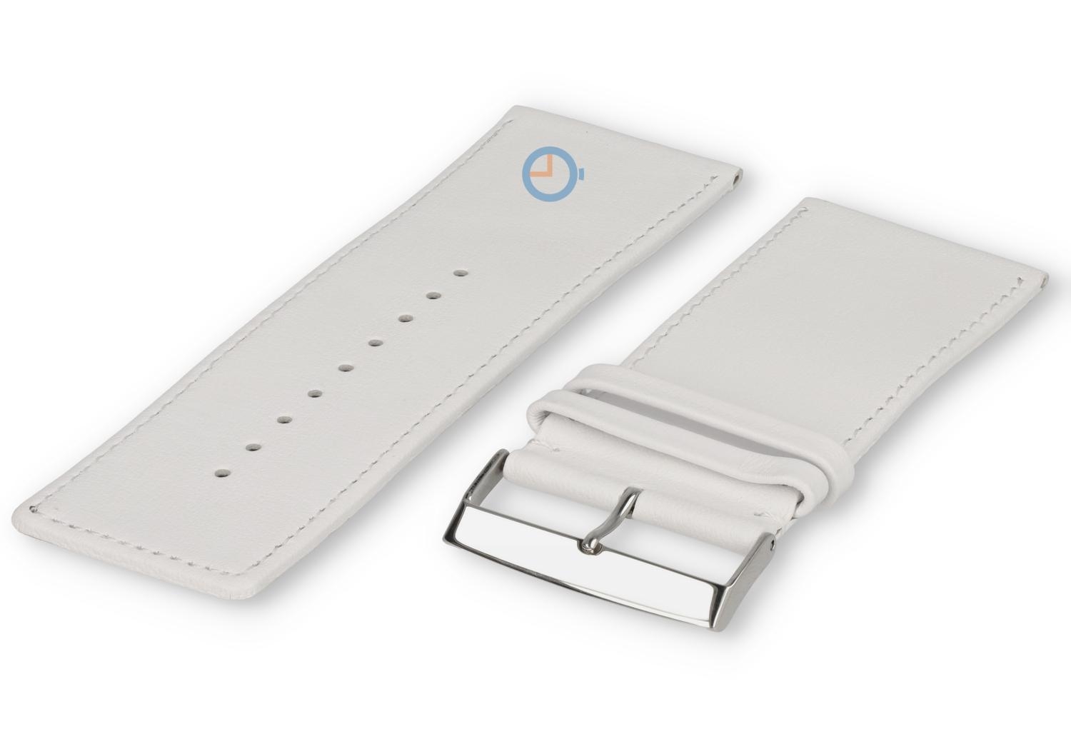 Glad leder horlogeband - 36mm - white