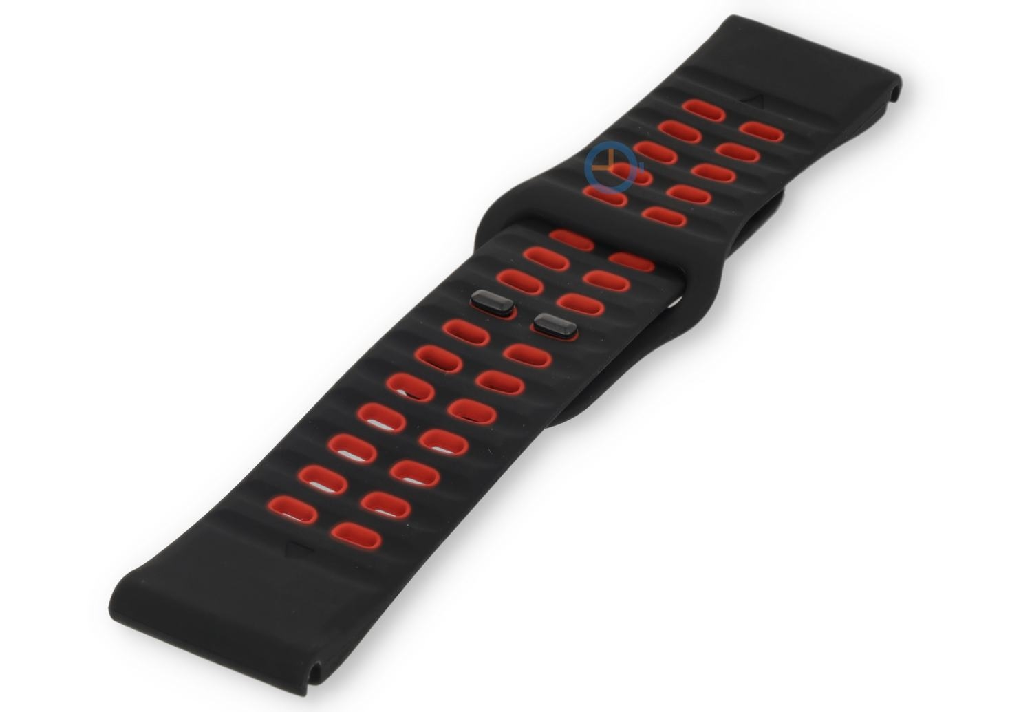 Breathable watch strap silicone - 26mm - black/red