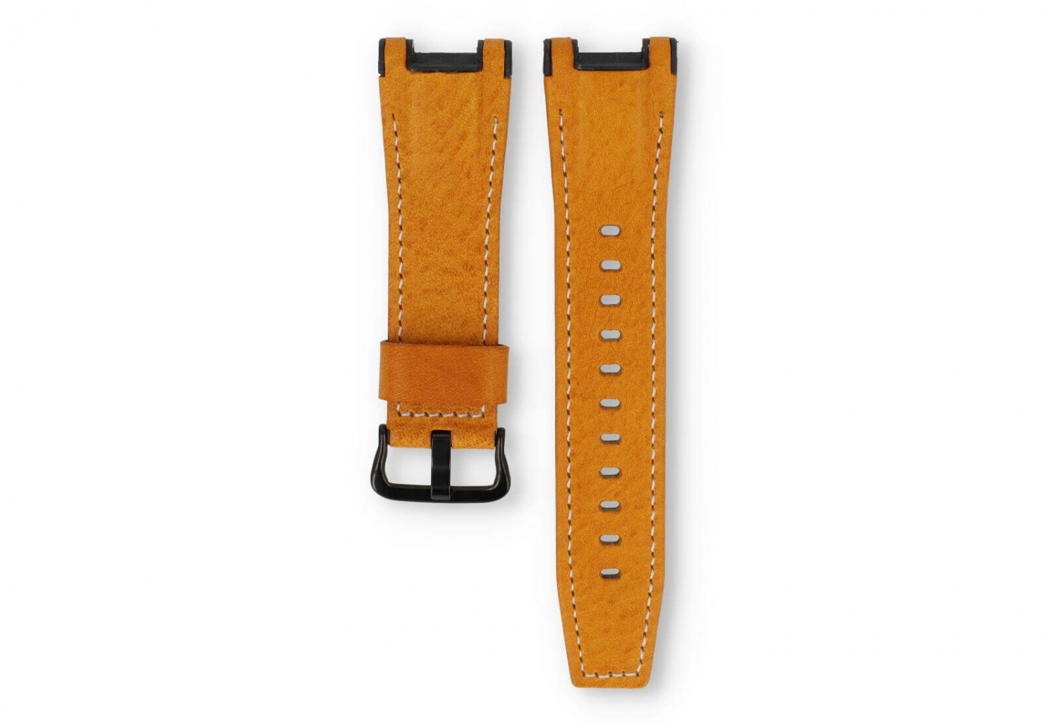 Casio G-Shock GST-W130 watch band camel leather - white stitching