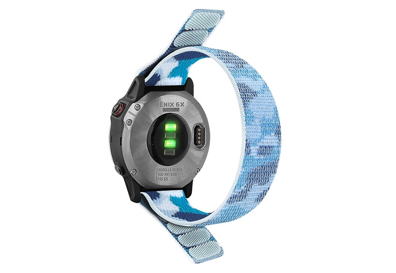 Nylon 22mm watch strap with velcro - Armyblue