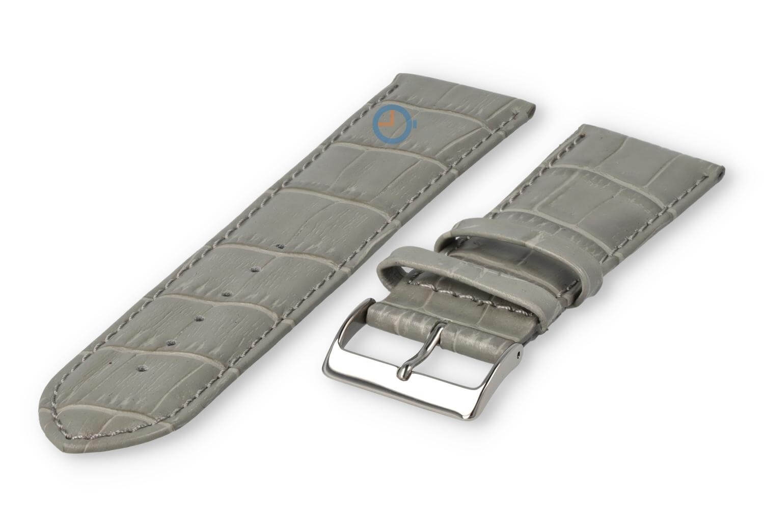 Basic croco watch strap - 24mm - lightgrey