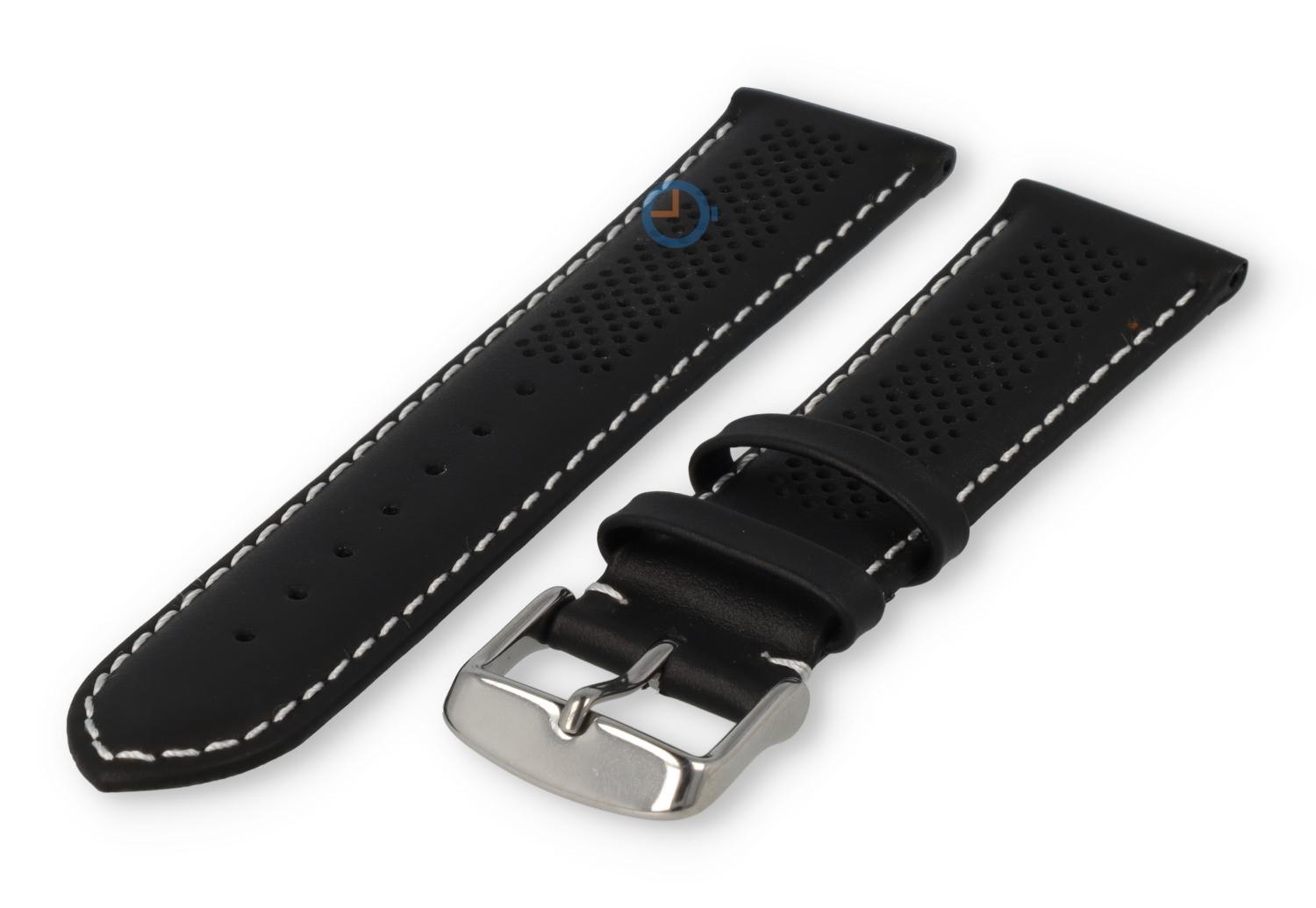 22mm hybrid strap - black with white