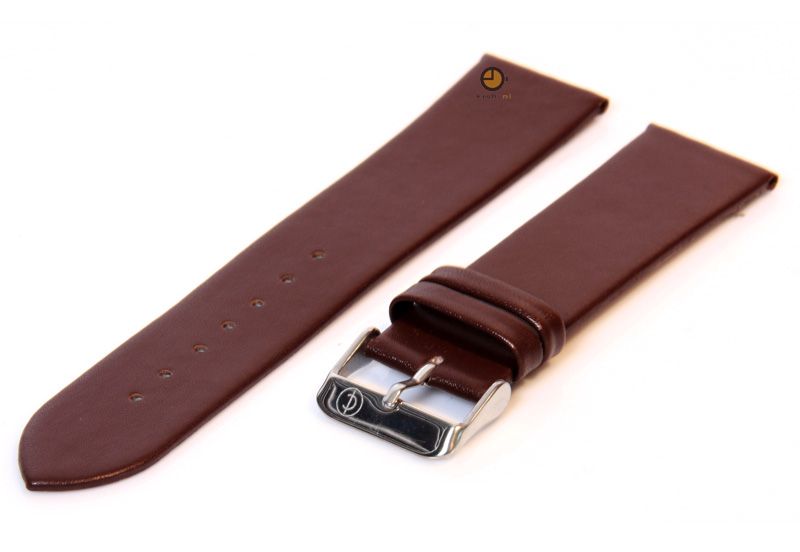 Seamless watchstrap 22mm darkbrown leather