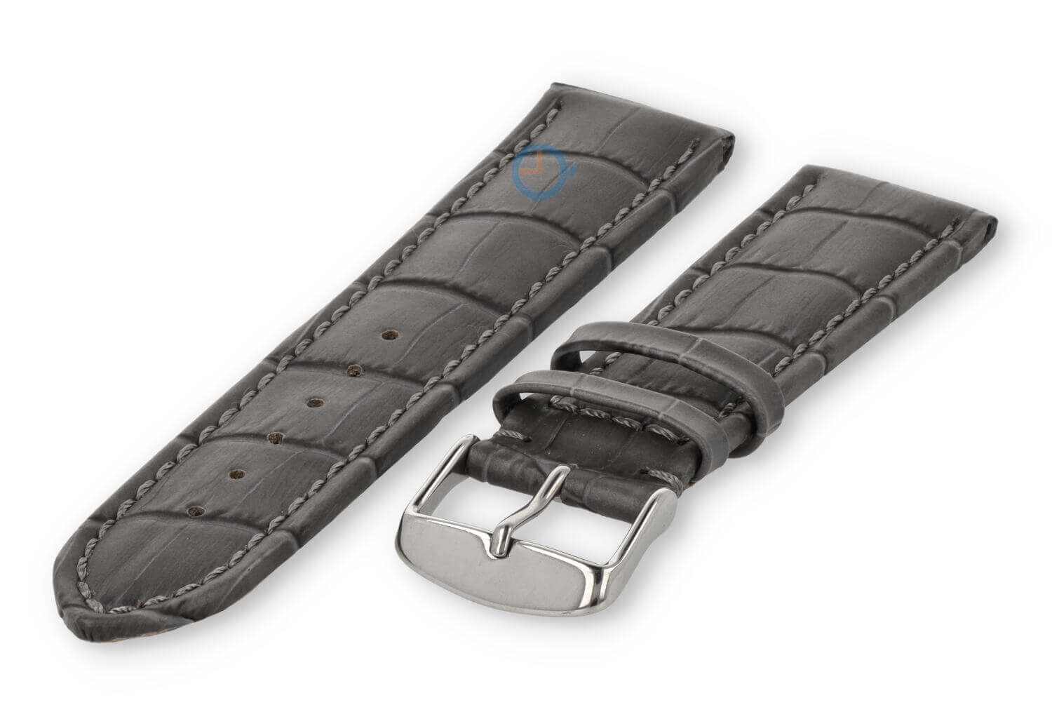 Strong calfskin watch strap - 24mm - grey