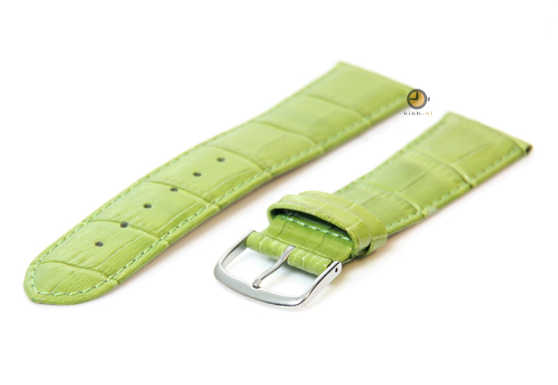 Watchstrap 22mm green leather
