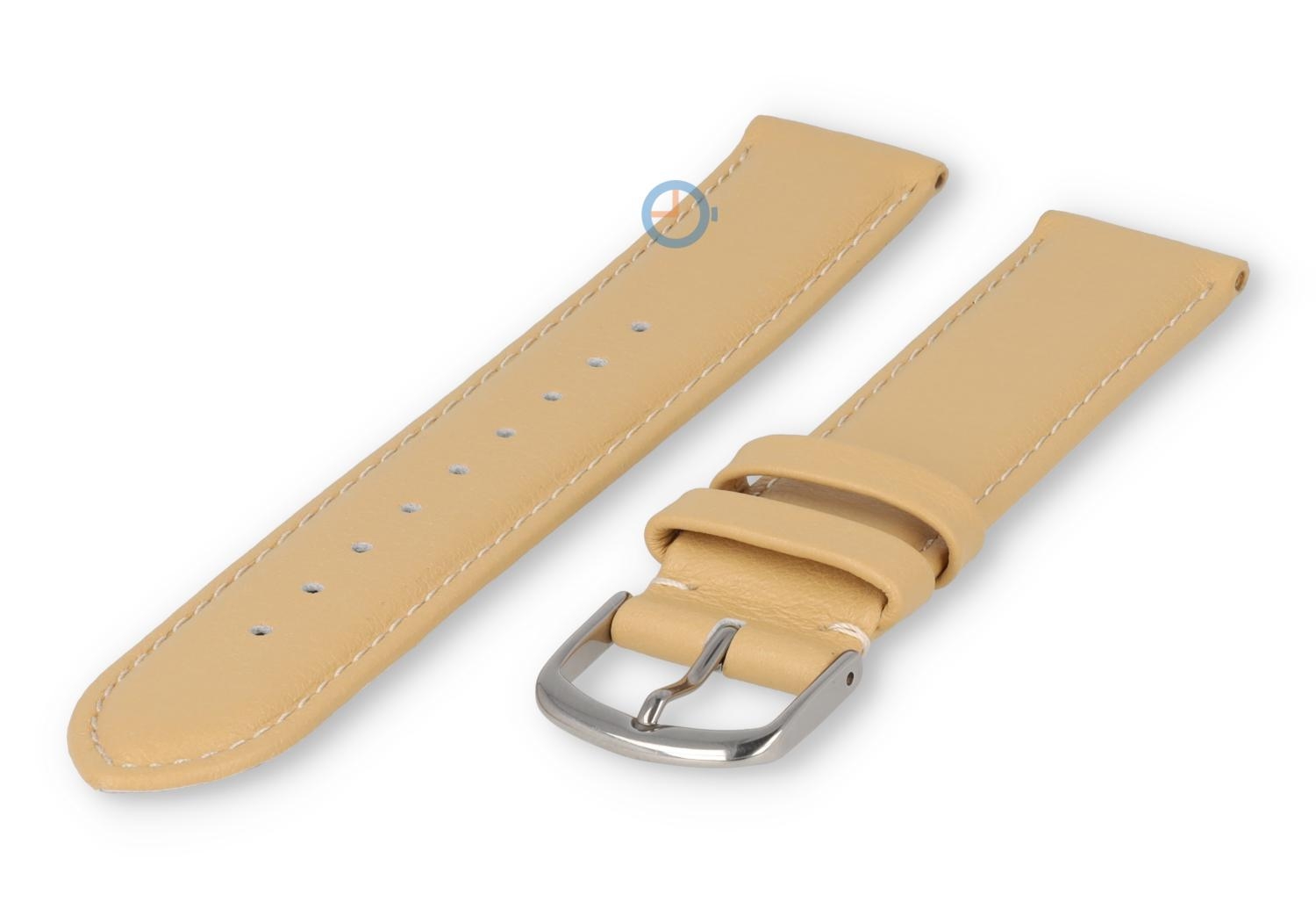 18mm watch strap smooth leather - vanilla