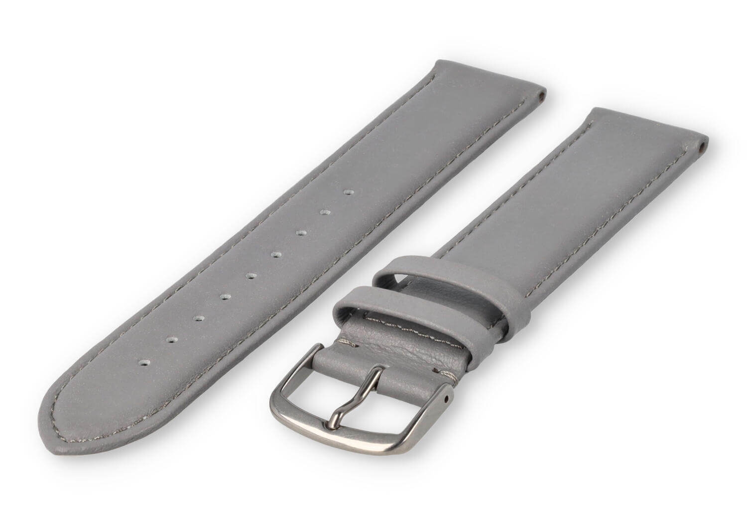 XL watch strap smooth leather - 22mm - lightgrey