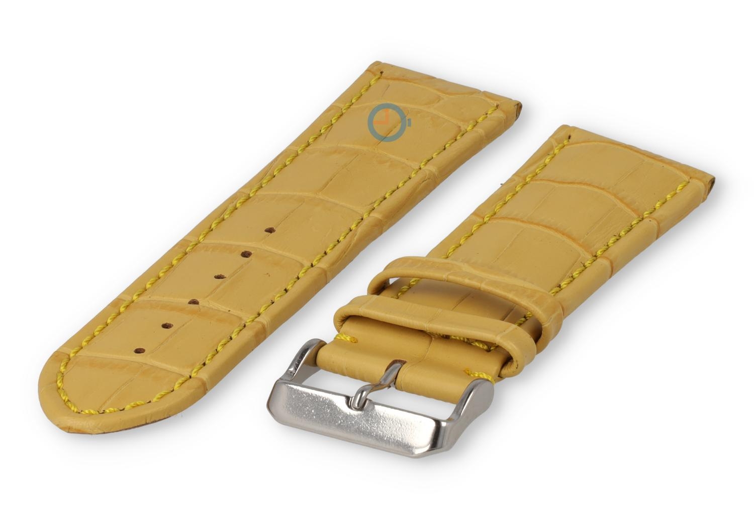 Strong calfskin watch strap - 28mm - sand