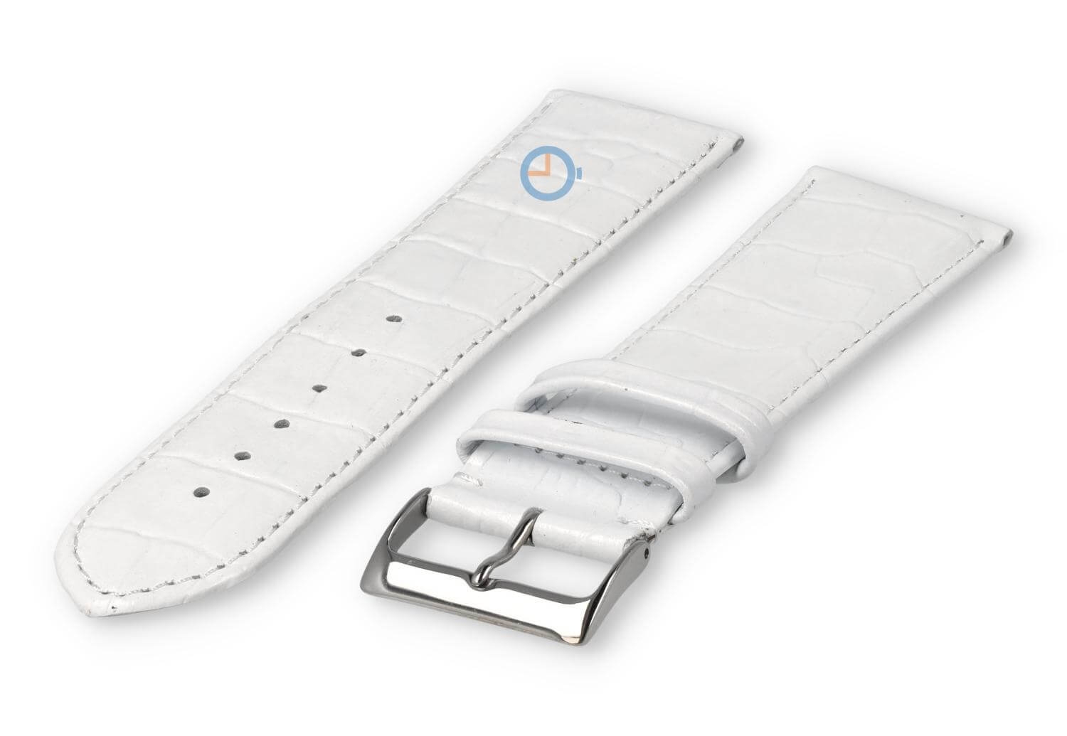 Basic croco watch strap XL - 24mm - white