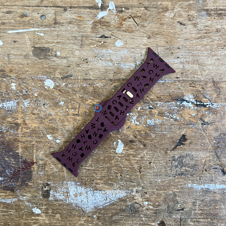 Letter siliconen bandje - Apple Watch 41mm - Paars