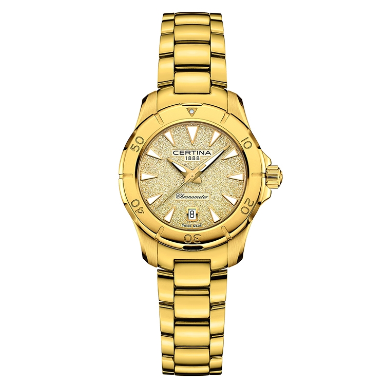 Certina stainless steel strap C0329513336100A geel