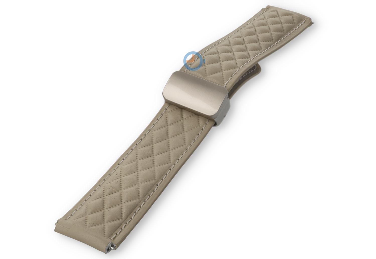 Magnetic watch strap luxury leather - 20mm - Cream