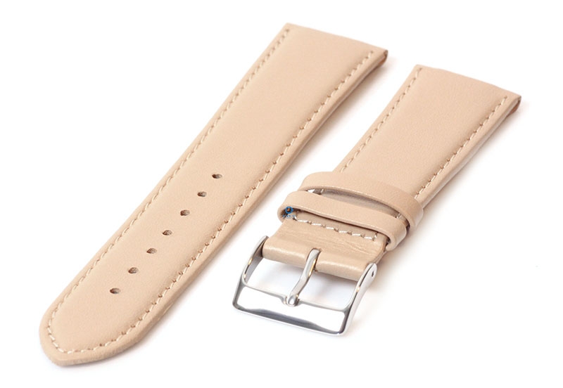 Open-end clip watch strap 20mm - leather beige