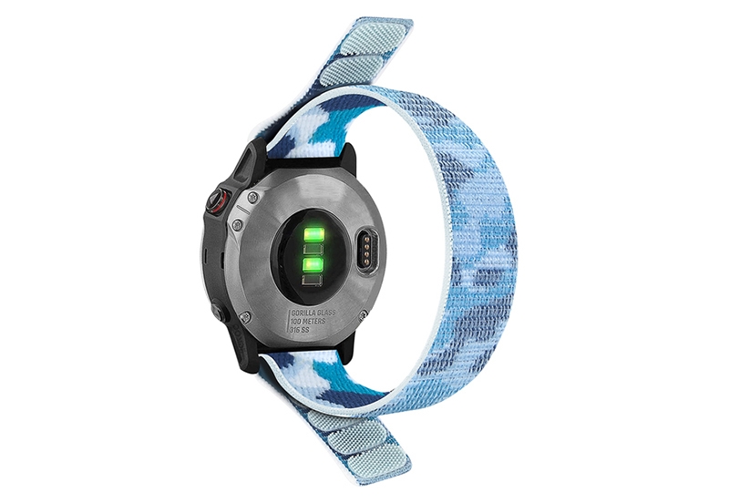 Nylon 26mm watch strap with velcro - Armyblue