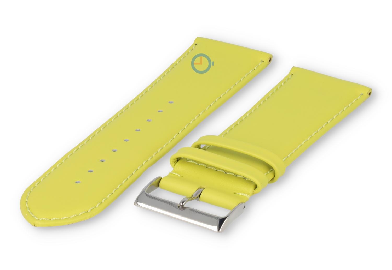 XL watch strap smooth leather - 28mm - lime