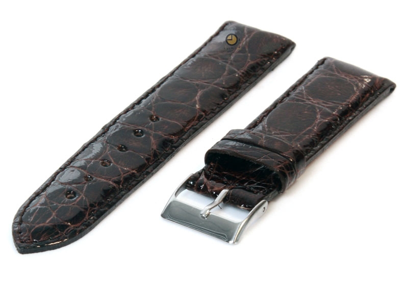 Watchstrap 20mm darkbrown crocoleather