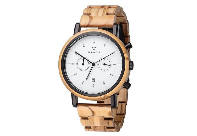 Kerbholz watch strap Johann Olivewood Black