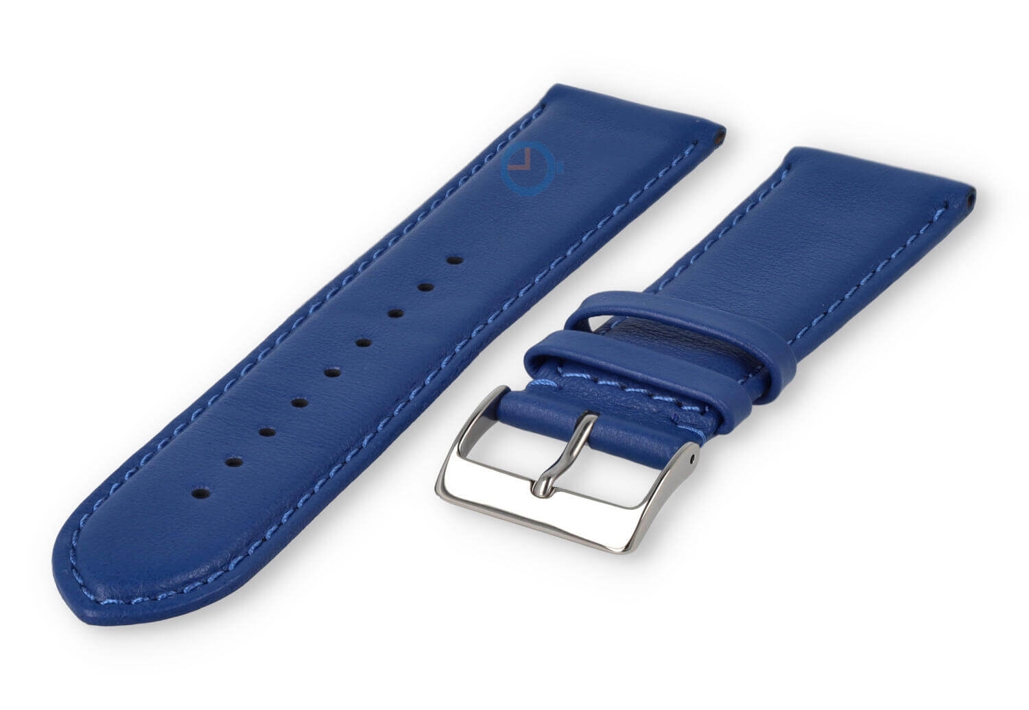 24mm watch strap smooth leather - royal blue
