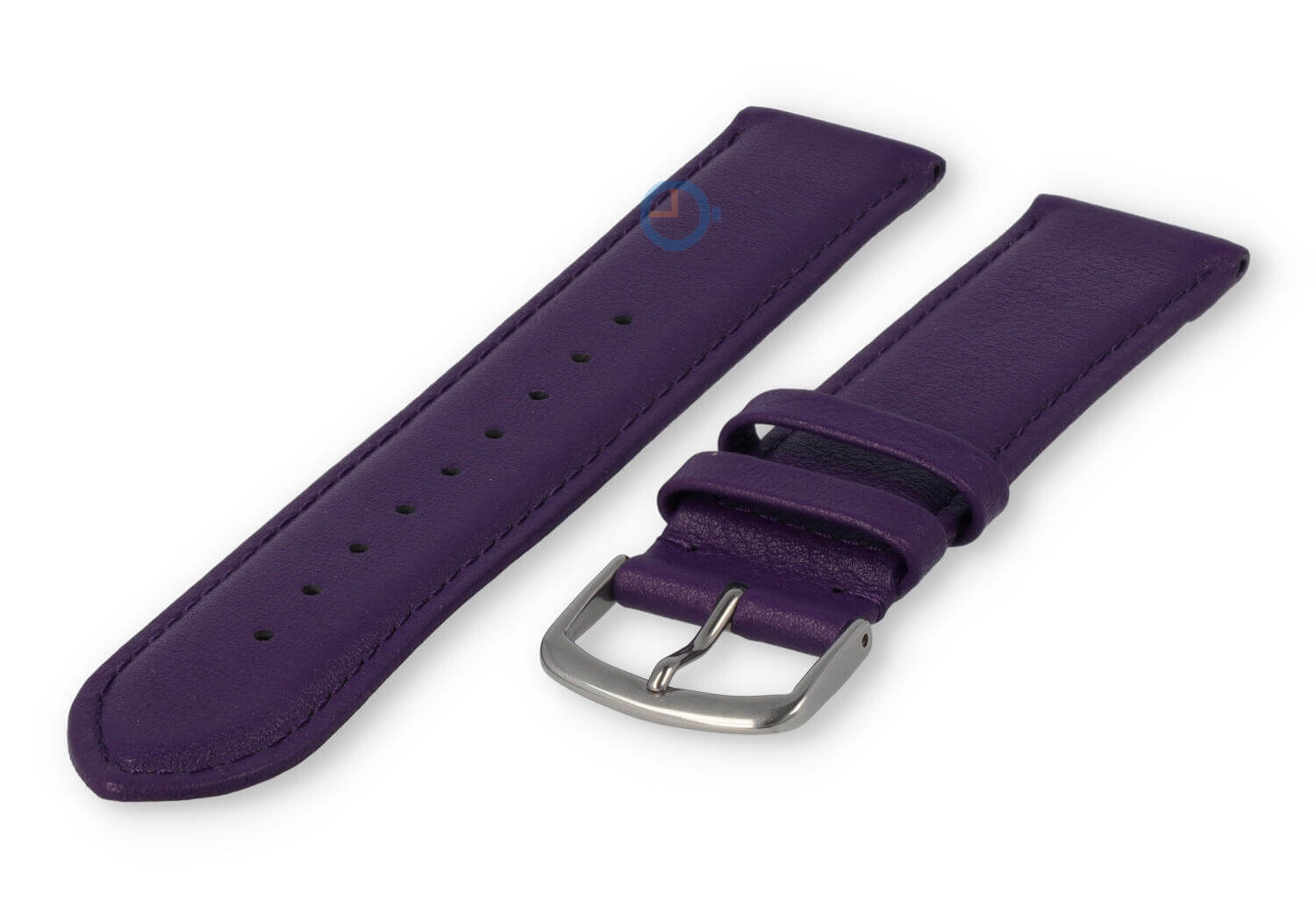 20mm watch strap smooth leather - eggplant