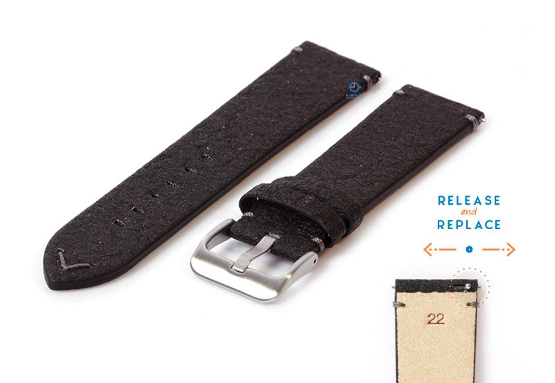 Vegan watchstrap 22mm black