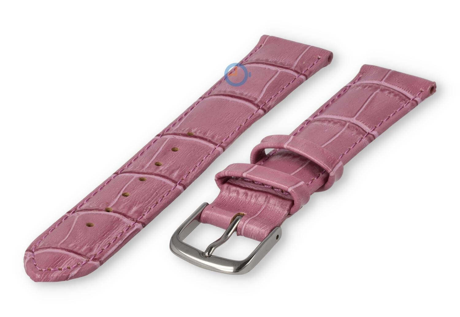 croc-print leather strap - 18mm - blackberry