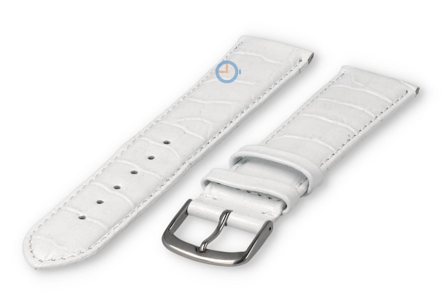 Extra-long crocoleather strap  - 20mm - white