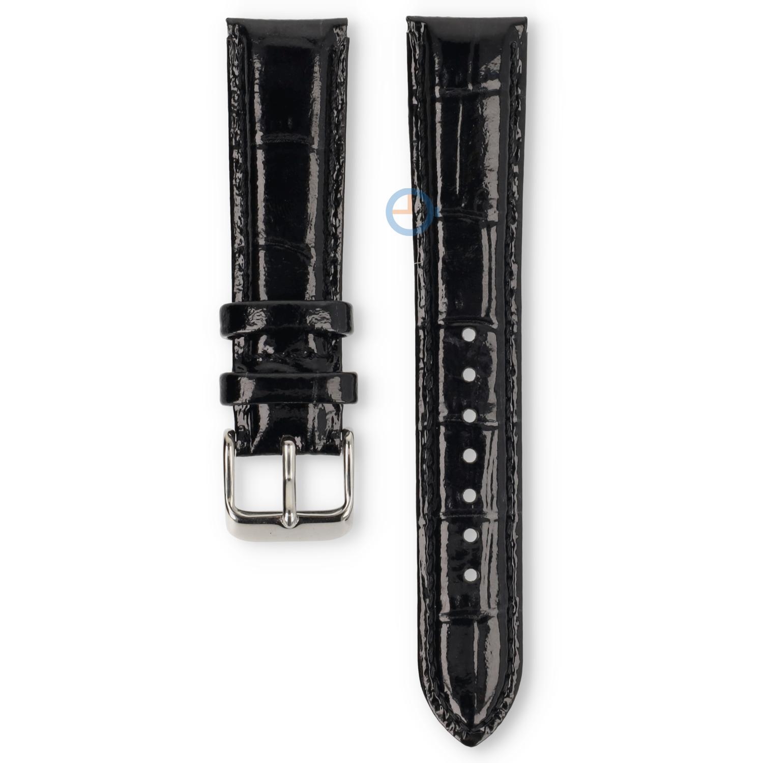 Universal 18mm black leather watch strap - Lorus
