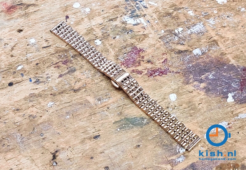 Horlogeband 14mm staal roségoud - gepolijst