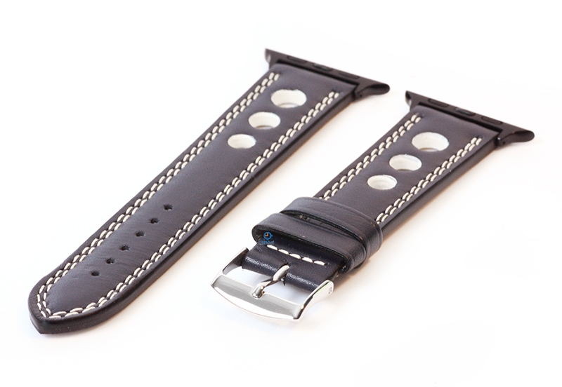 Apple Watch strap racing blue with white stitching - 44/45/46/49mm