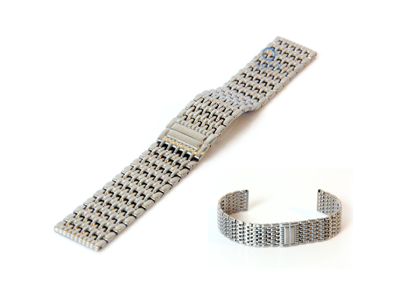 Watchstrap 18mm stainless steel matt silver