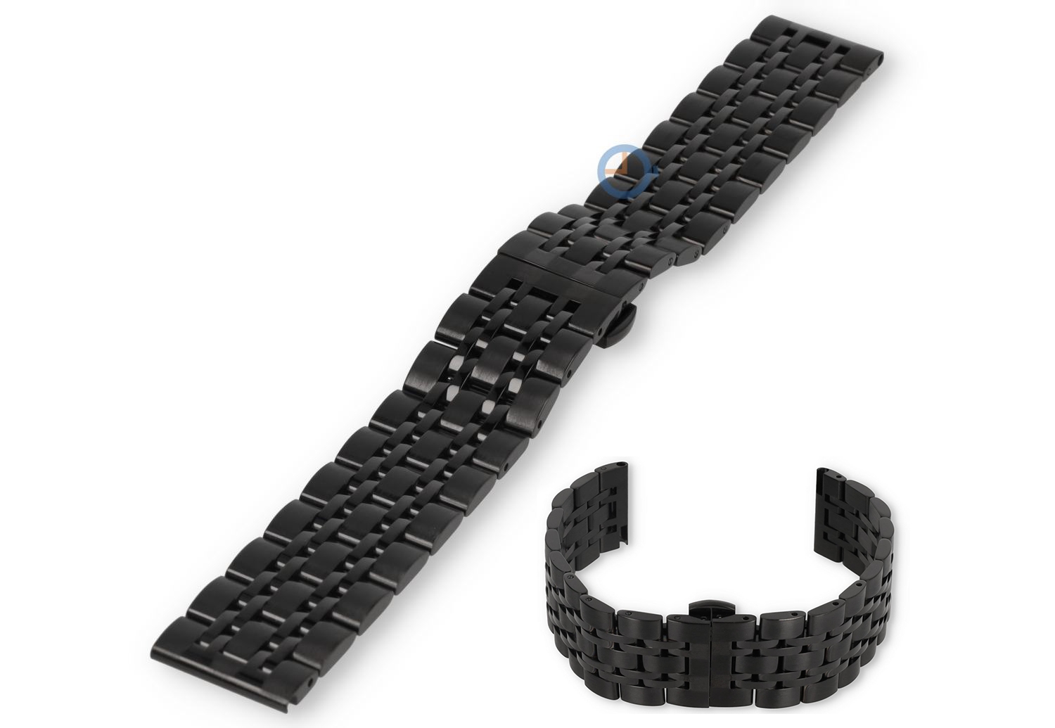 Steel bracelet 20mm - black straight