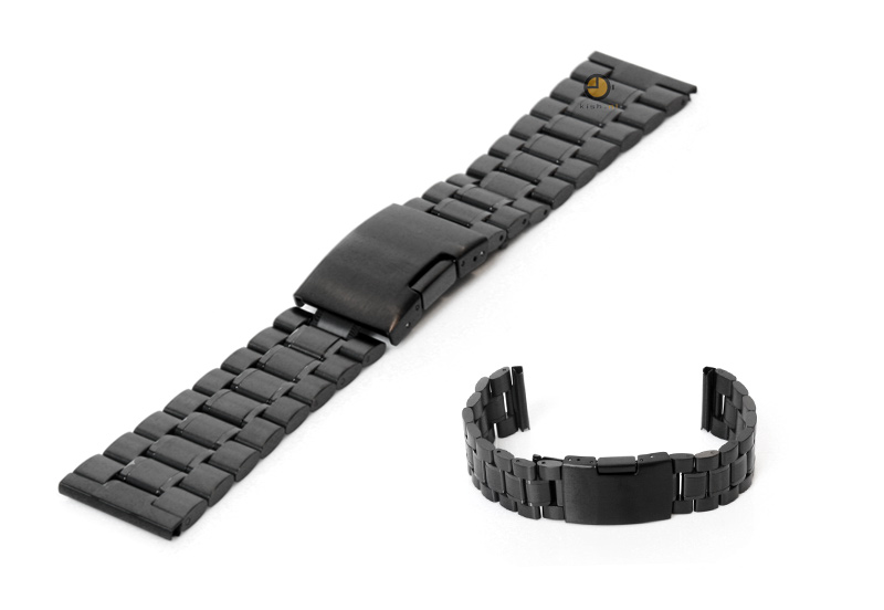 Watchstrap 24mm stainless steel black