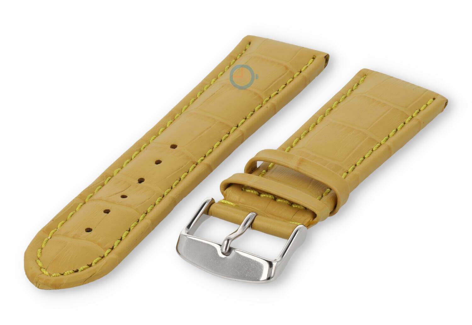 Strong calfskin watch strap - 24mm - yellow