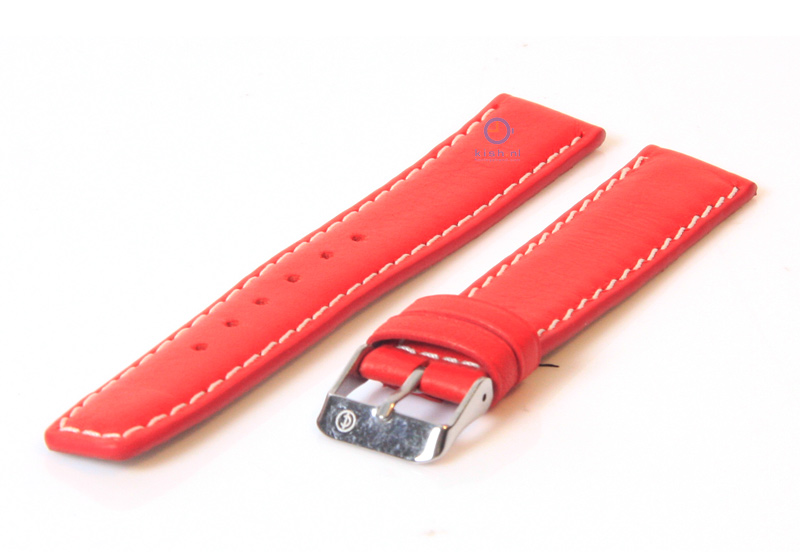 Watchstrap 20mm red leather