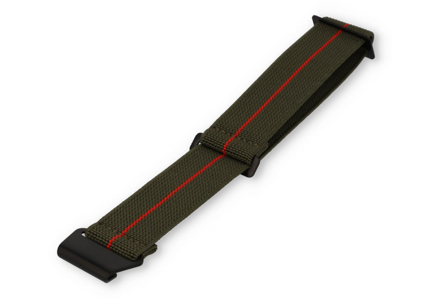 Elastische horlogeband 20mm nylon groen - rood
