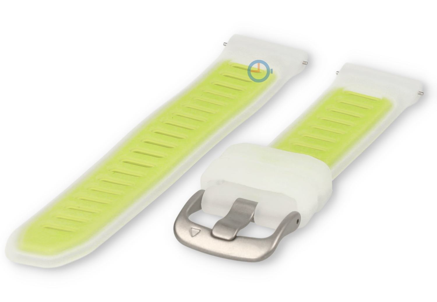 18mm watch strap silicone - transparant/bright-green