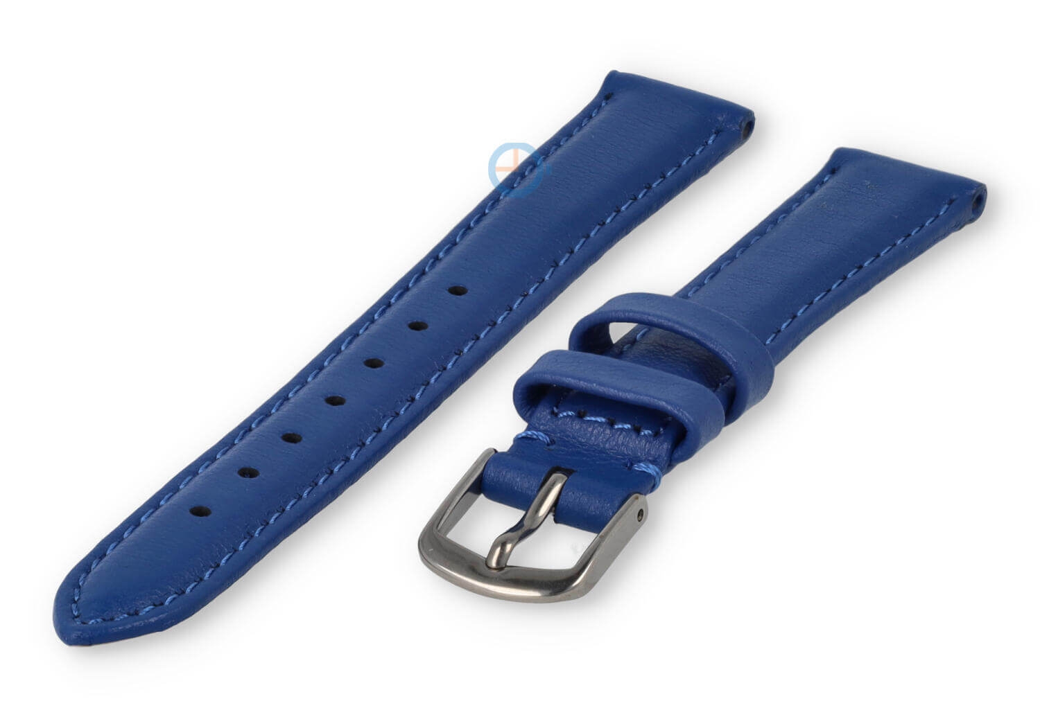 14mm watch strap smooth leather - royal blue