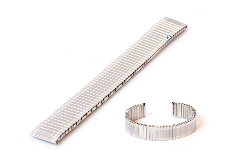 Stretchable watch strap without clasp - 16mm silver