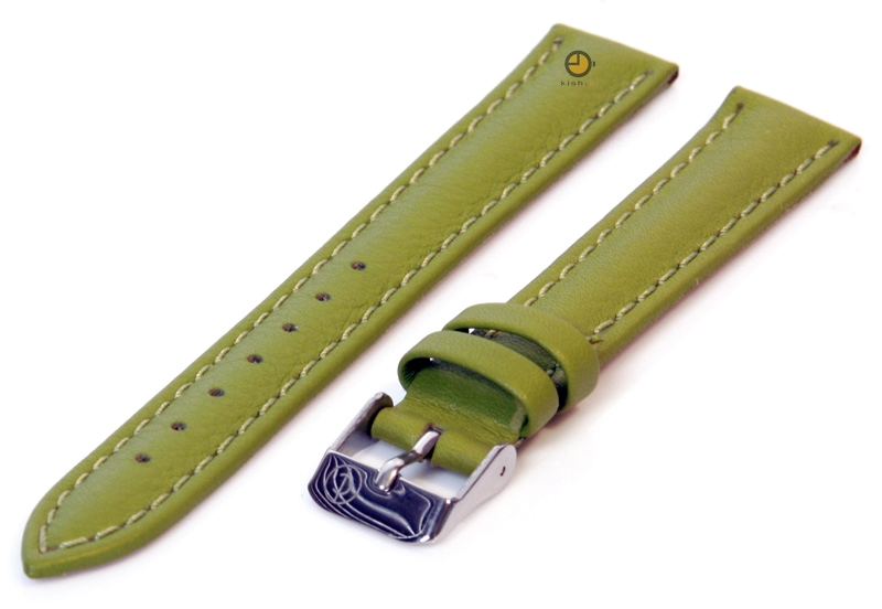 Watchstrap 16mm forestgreen calf leather