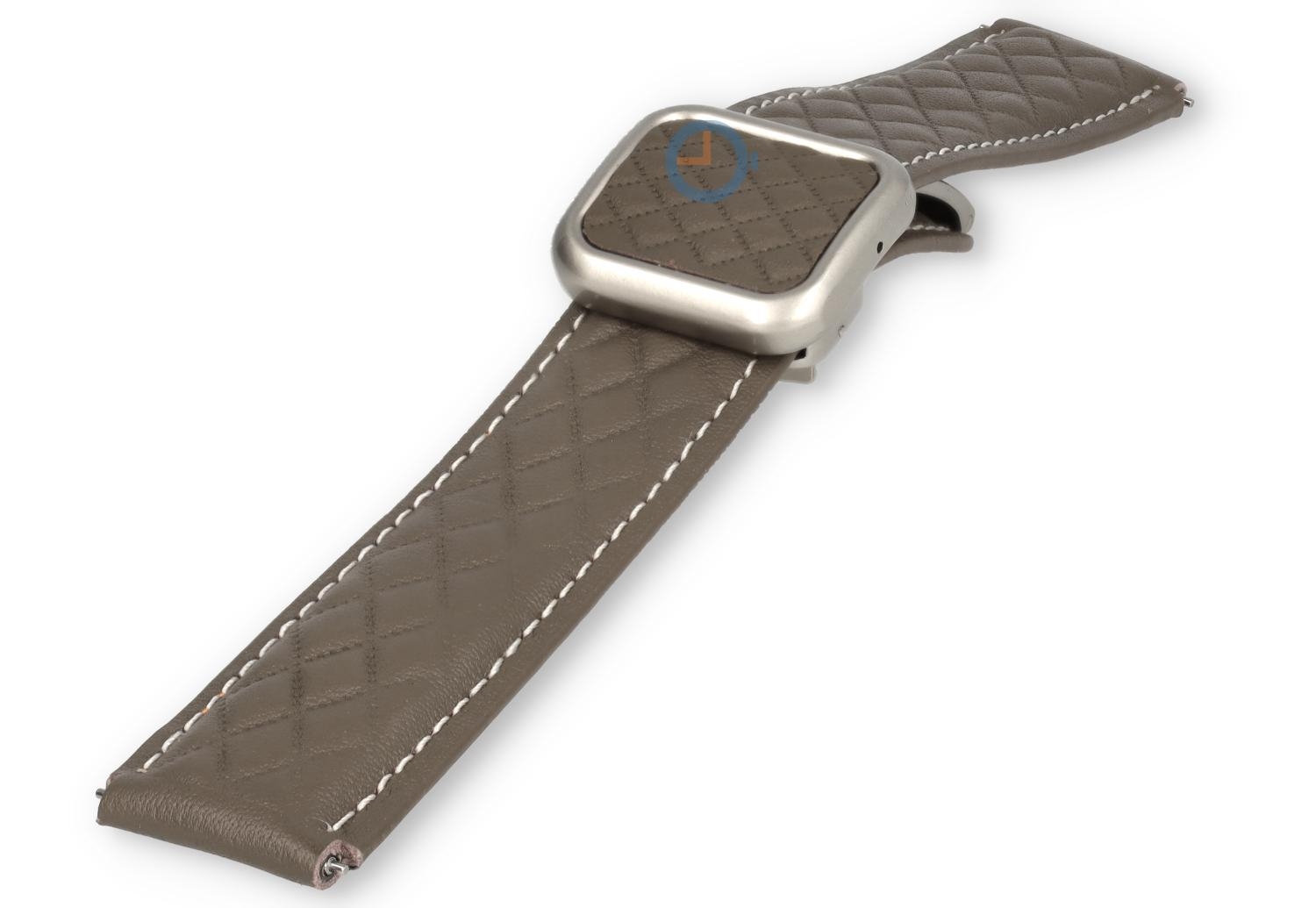 Luxury magnetic watch strap - 20mm leather - Taupe