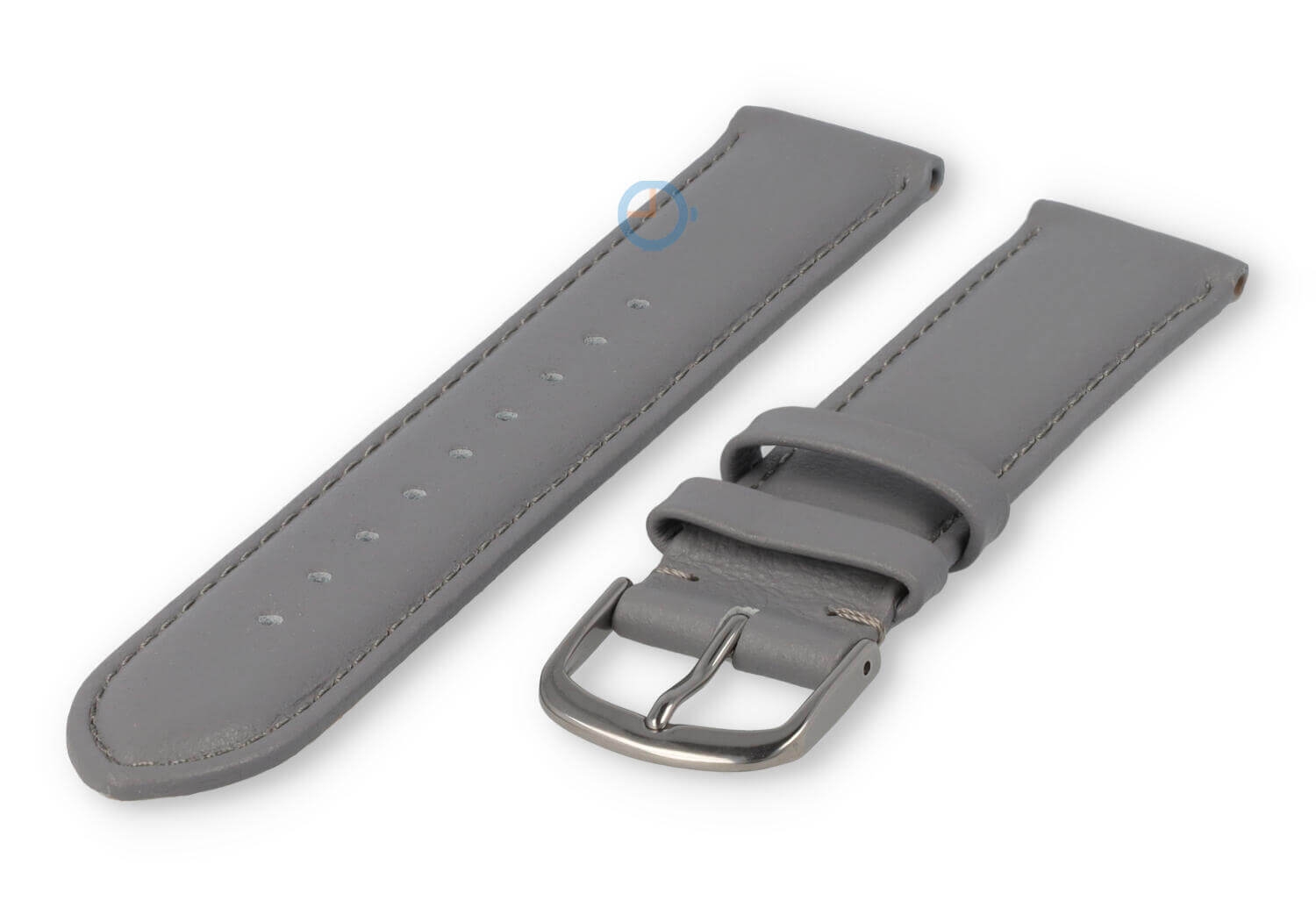 18mm watch strap smooth leather - lightgrey