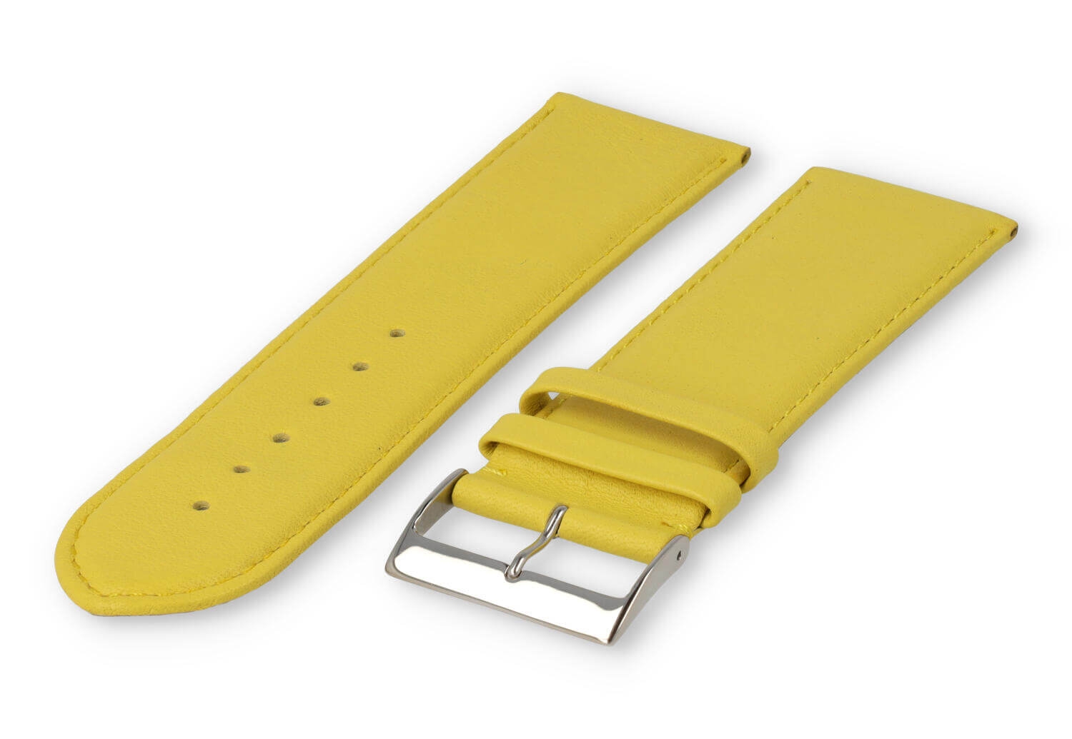 XL watch strap smooth leather - 28mm - yellow