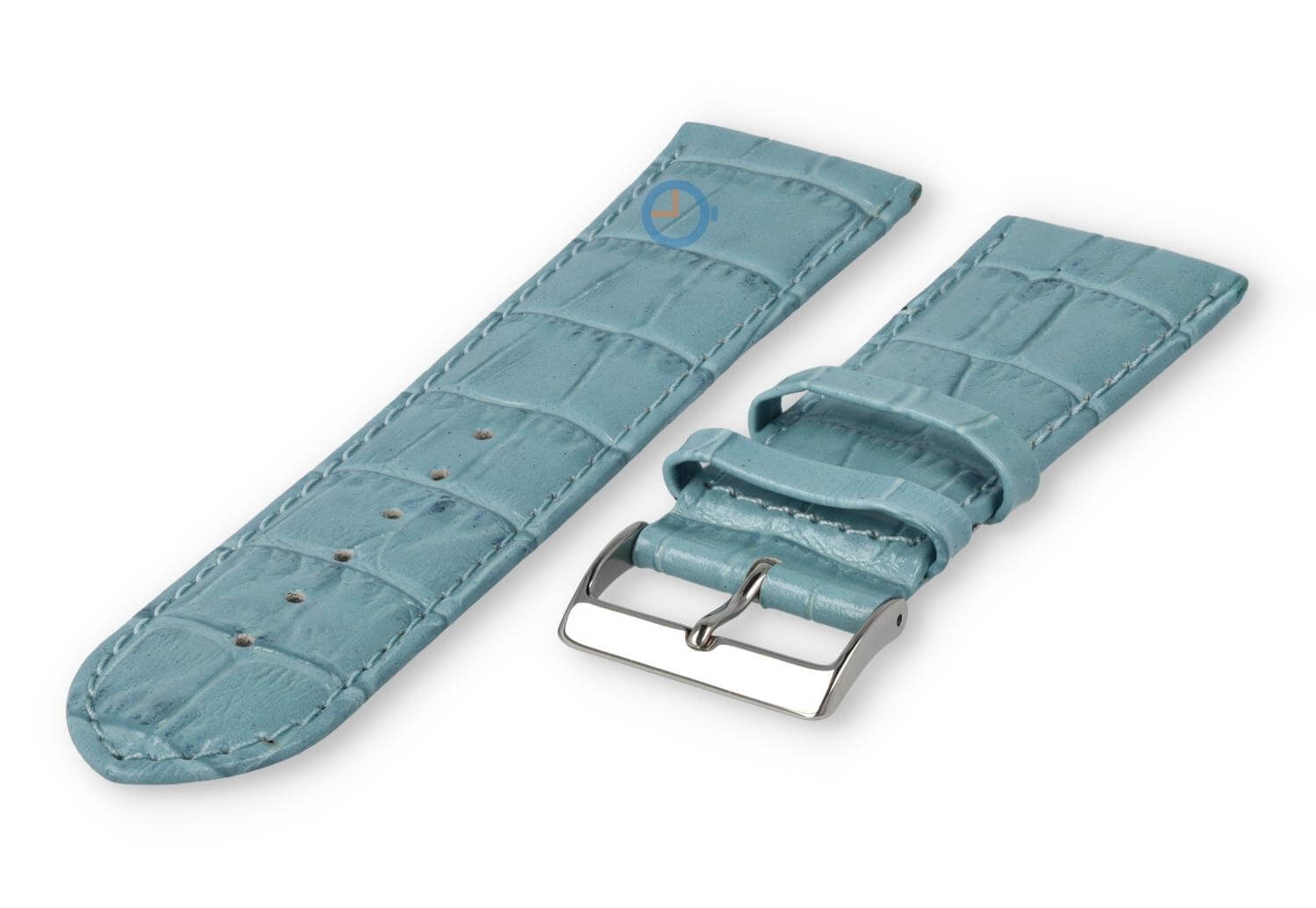 Basic croco watch strap - 24mm - ice blue