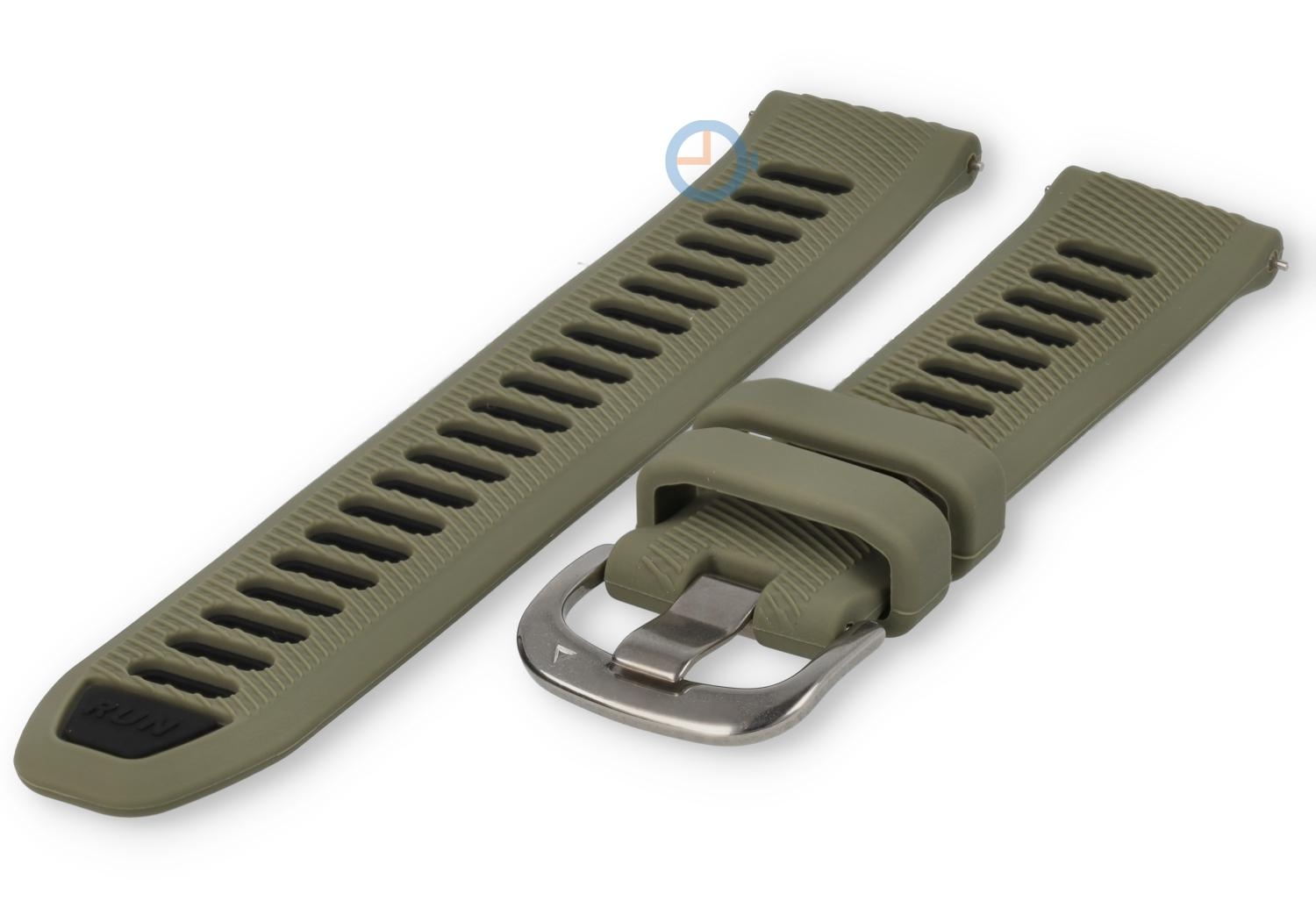 Run watch strap 18mm silicon - Army-Green Black