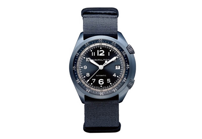 Hamilton watch strap H80495845 - blue nylon