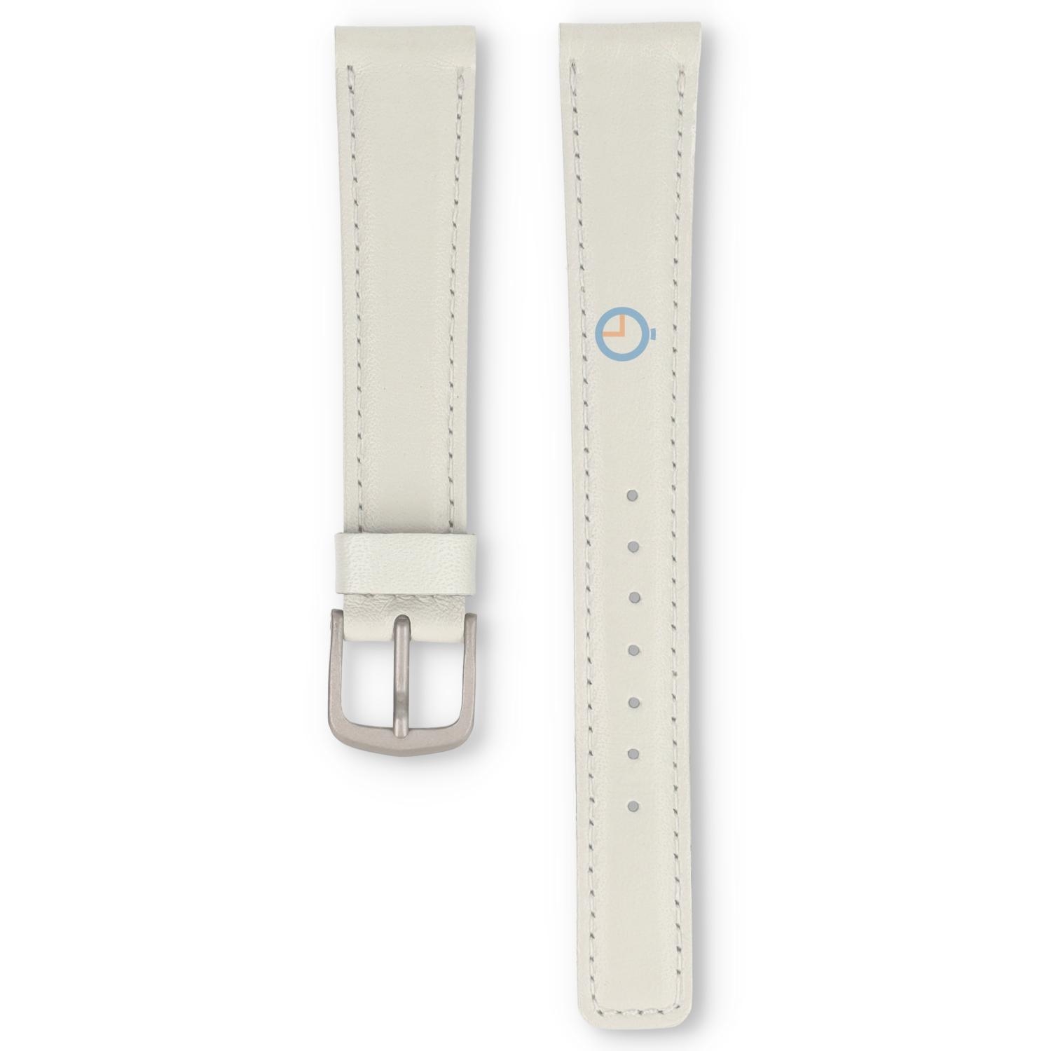 Universal 16mm white leather watch strap - Pulsar
