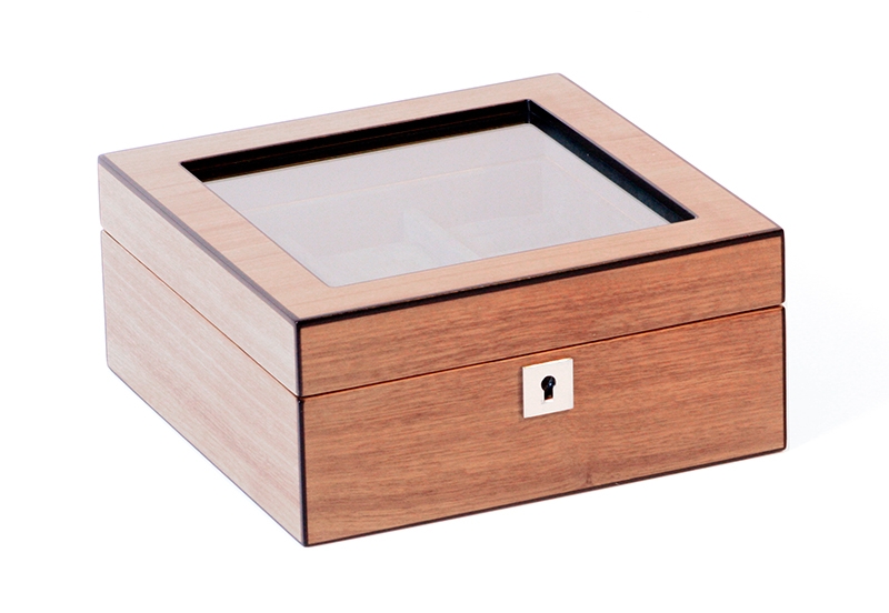 Horlogekist voor 4 horloges + sieraden - Walnut